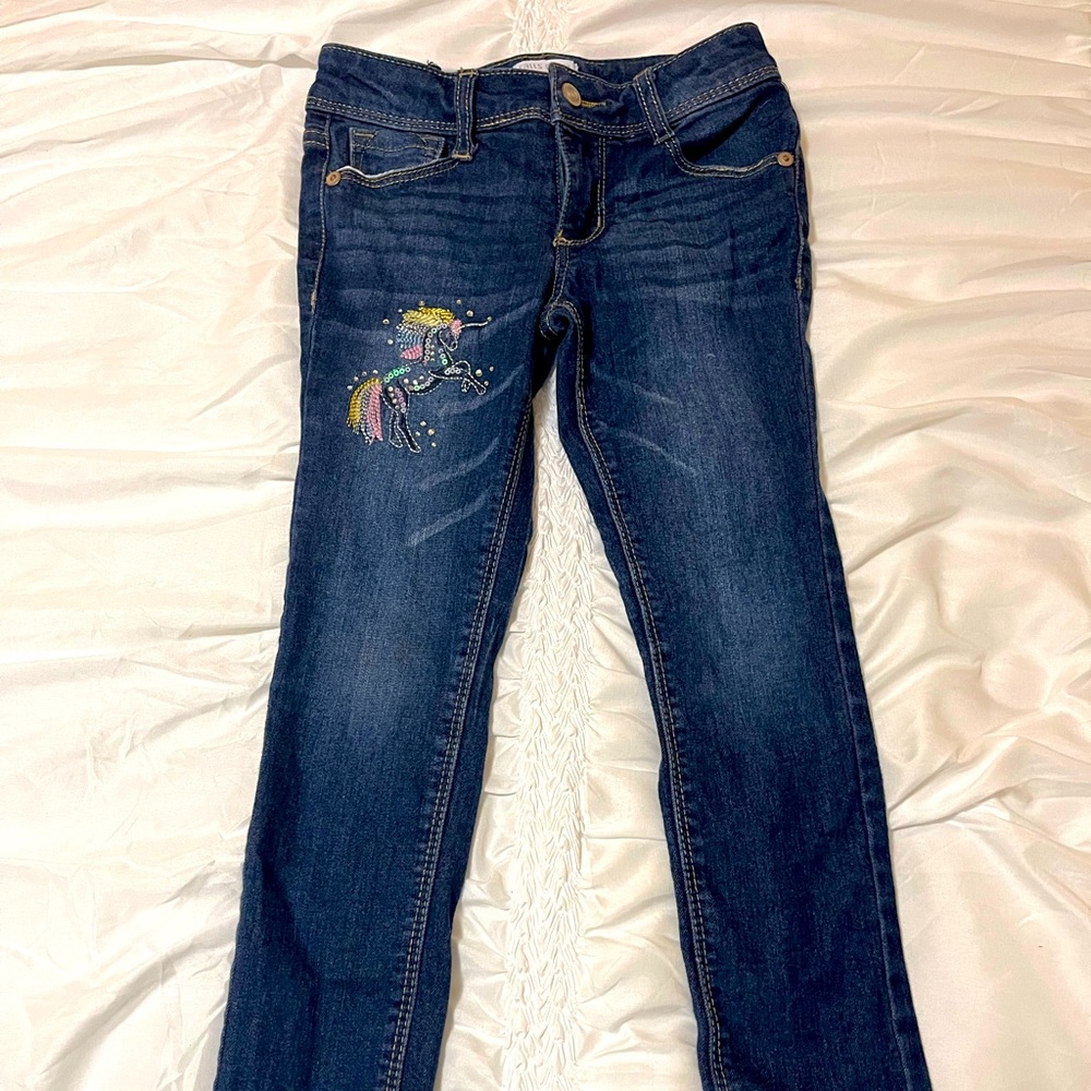 Excellent Quality Girls Stretch Unicorn Patch Falls Creek Jeans